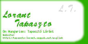 lorant tapaszto business card